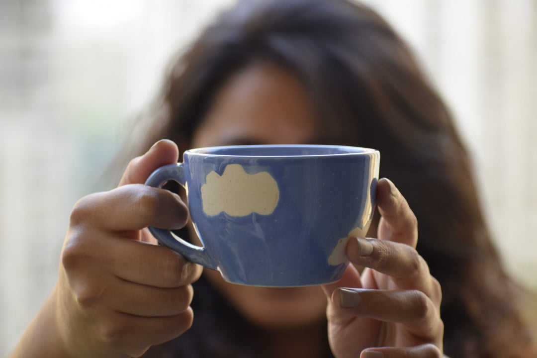 Dance with the clouds blue | Coffee mugs pair