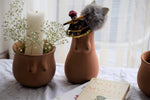 Load image into Gallery viewer, Perfectly Imperfect Terracotta Vase and planter - set of 2
