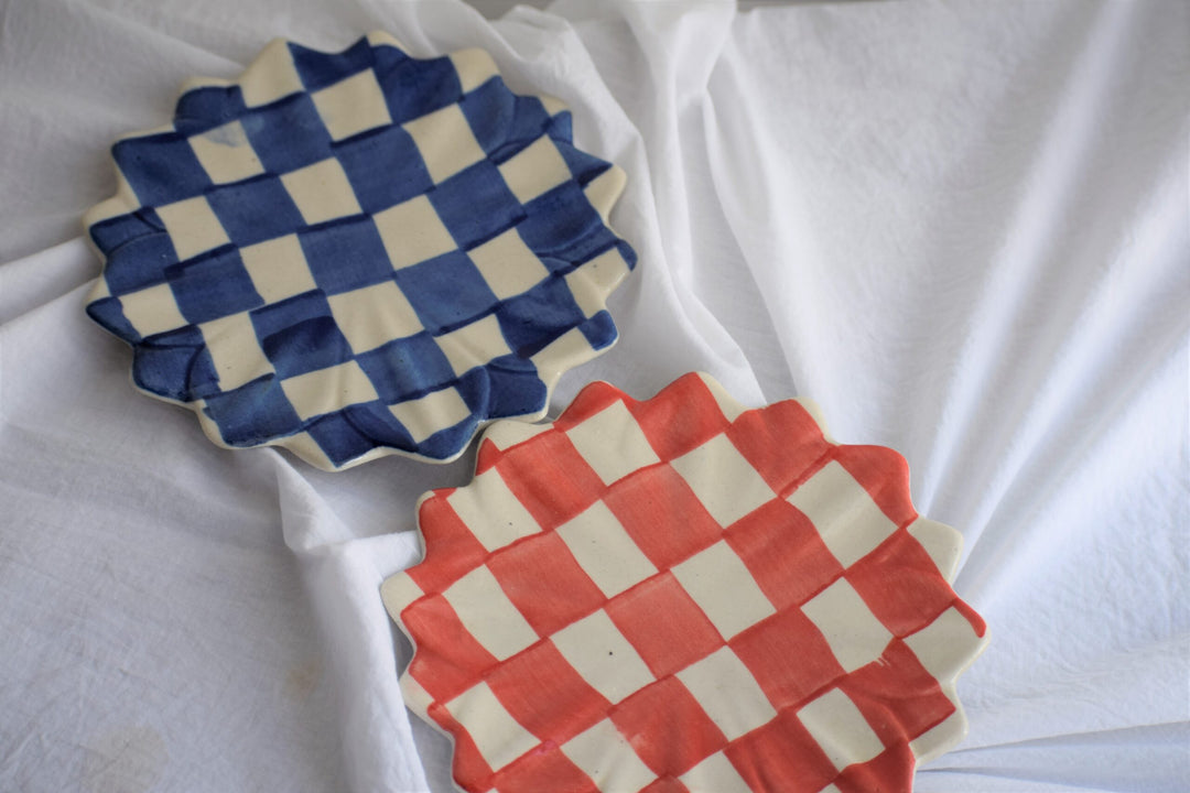 Checkered Dessert Plates