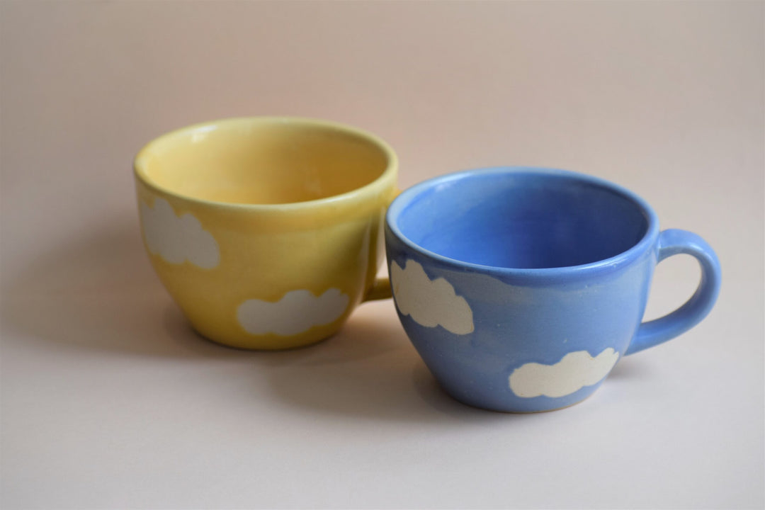 Dance with the clouds blue | Coffee mugs pair