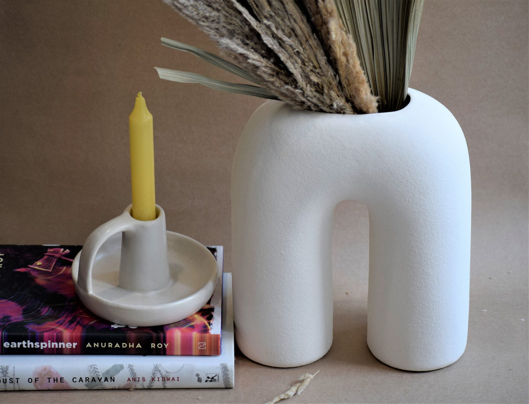 The Aesthetic Duo - Vase & Candle Stand Set