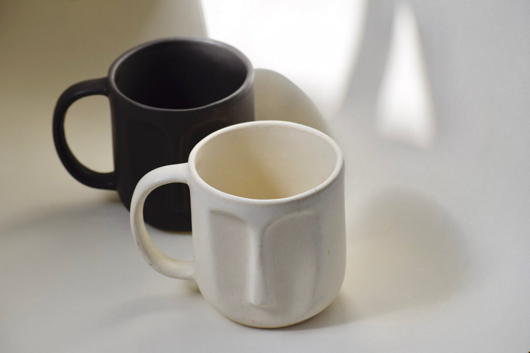 Face Mugs - set of 2 Black & White(Him & Her)