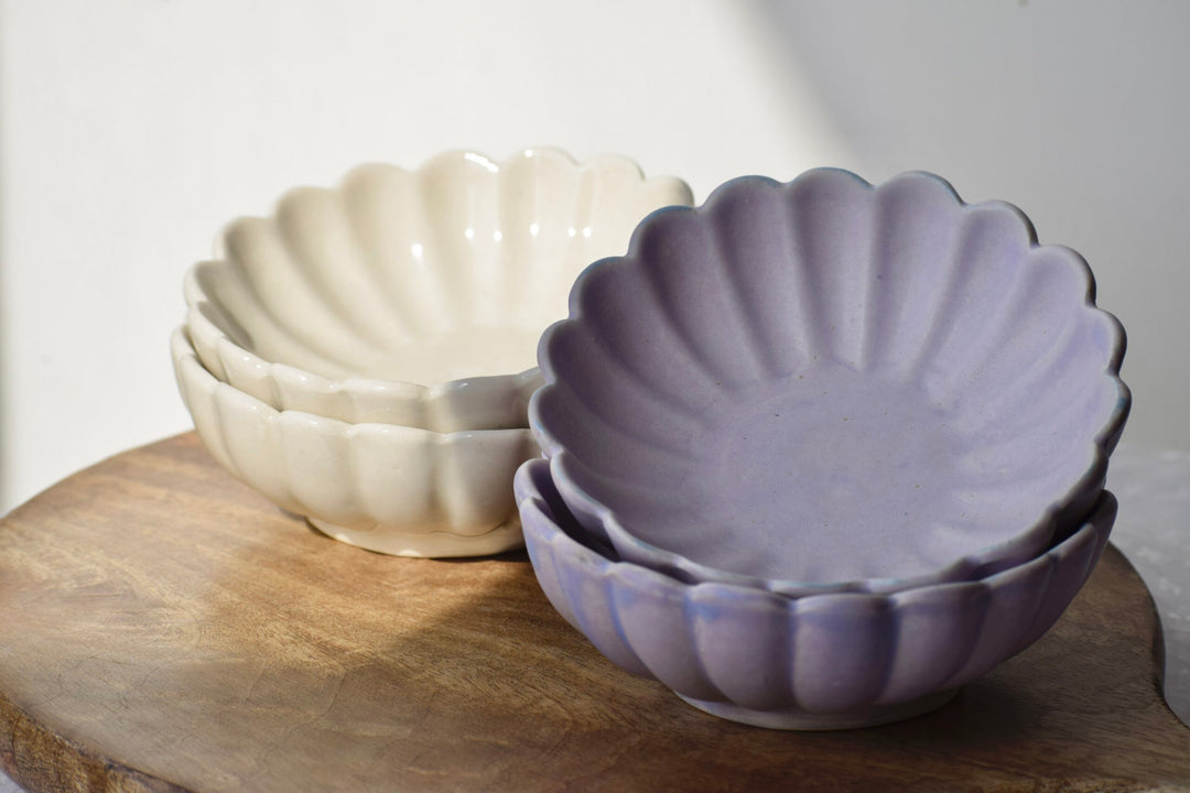 Pure Joy - set of 6 ceramic bowls (lilac)