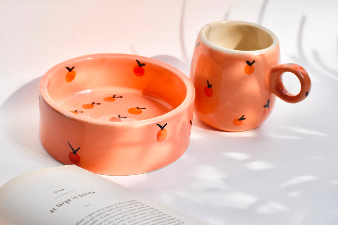 Peaches Breakfast Set - Peach