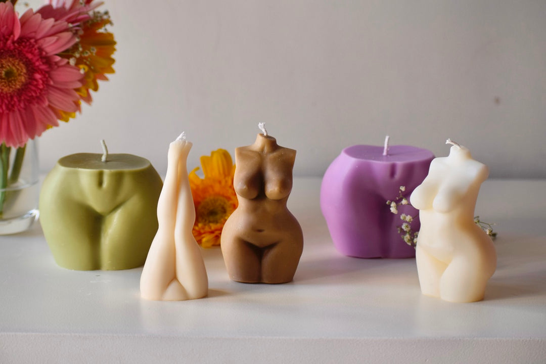 Women Torso Candle - White