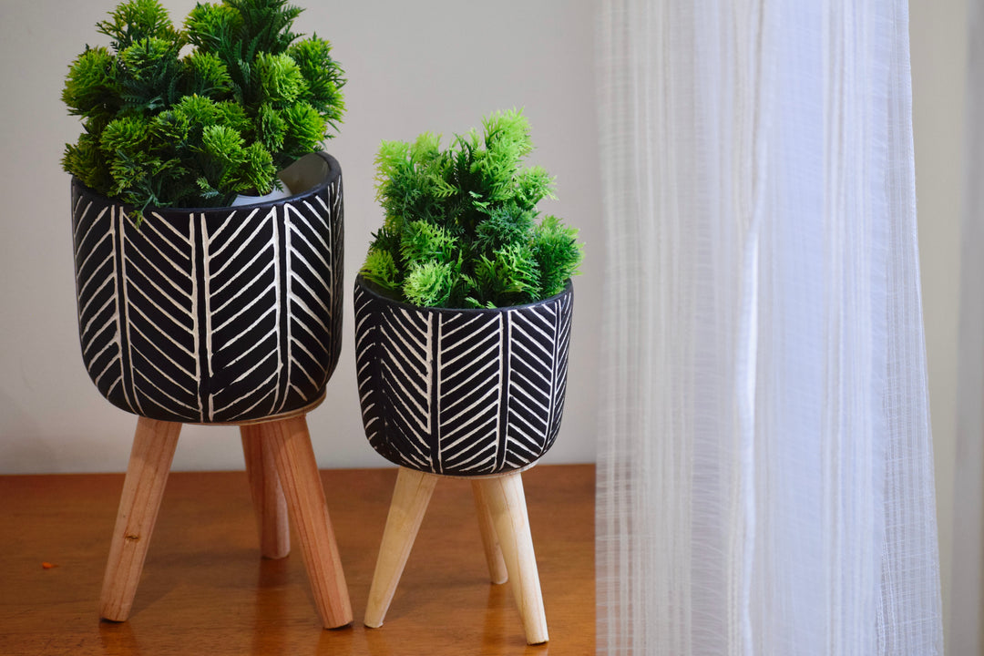 Monochrome Planters - set of 2