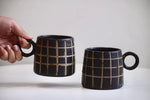 Load image into Gallery viewer, Black Checkered Coffee Mug
